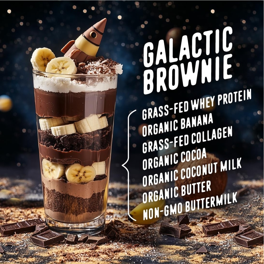 FlavCity All-in-One Protein Smoothie for Kids (Galactic Brownie) - Grass-Fed & Undenatured Whey Protein Powder with 15g Protein & 5g Collagen - Gluten-Free & Non-GMO - 15 Servings 4