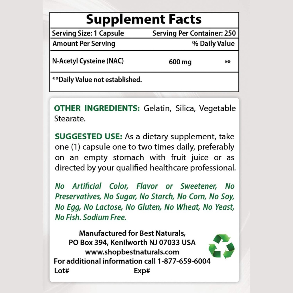 Best Naturals 5-HTP 200 mg & NAC - N Acetyl Cysteine 600 mg 3