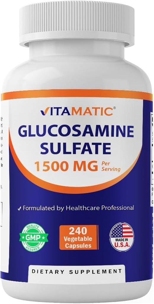 Vitamatic Glucosamine Sulfate Supplement, 1500mg, 120 Servings, 240 Capsules 2
