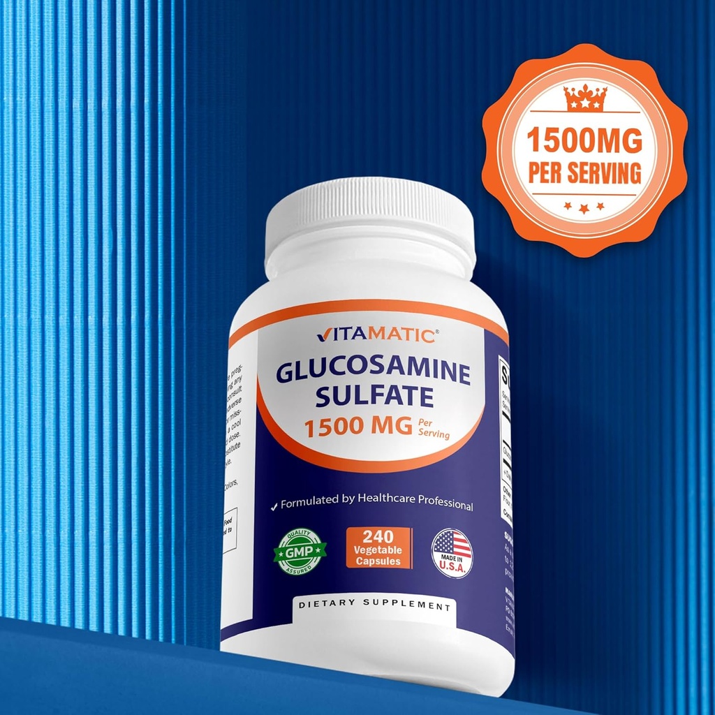 Vitamatic Glucosamine Sulfate Supplement, 1500mg, 120 Servings, 240 Capsules 6