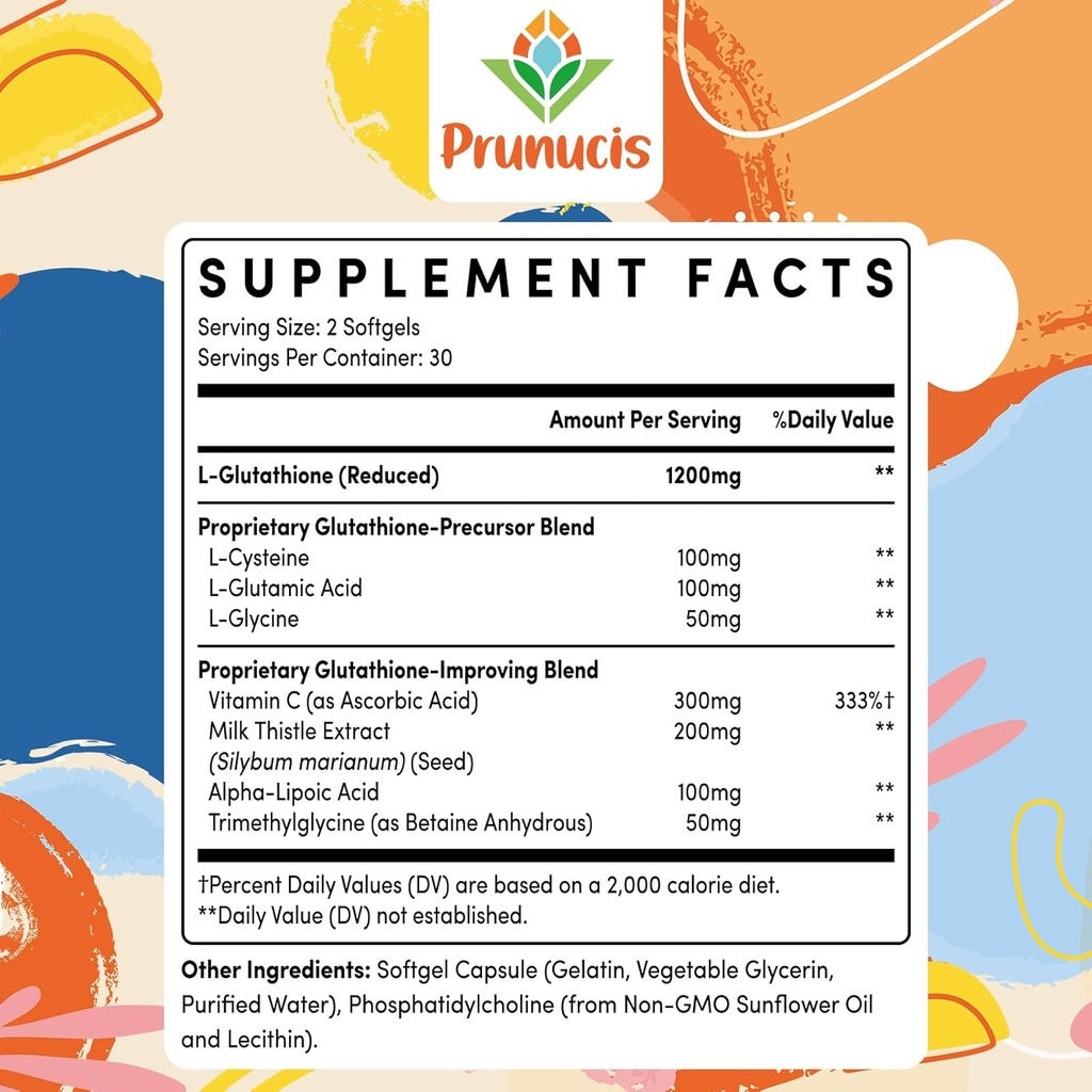 2400MG Liposomal Glutathione, with Vitamin C, Milk Thistle & Alpha-Lipoic Acid, Master Antioxidants, Pure Reduced L-Glutathione - Immune System, Cell Repair, Energy, High Absorption, 360 Softgels 3