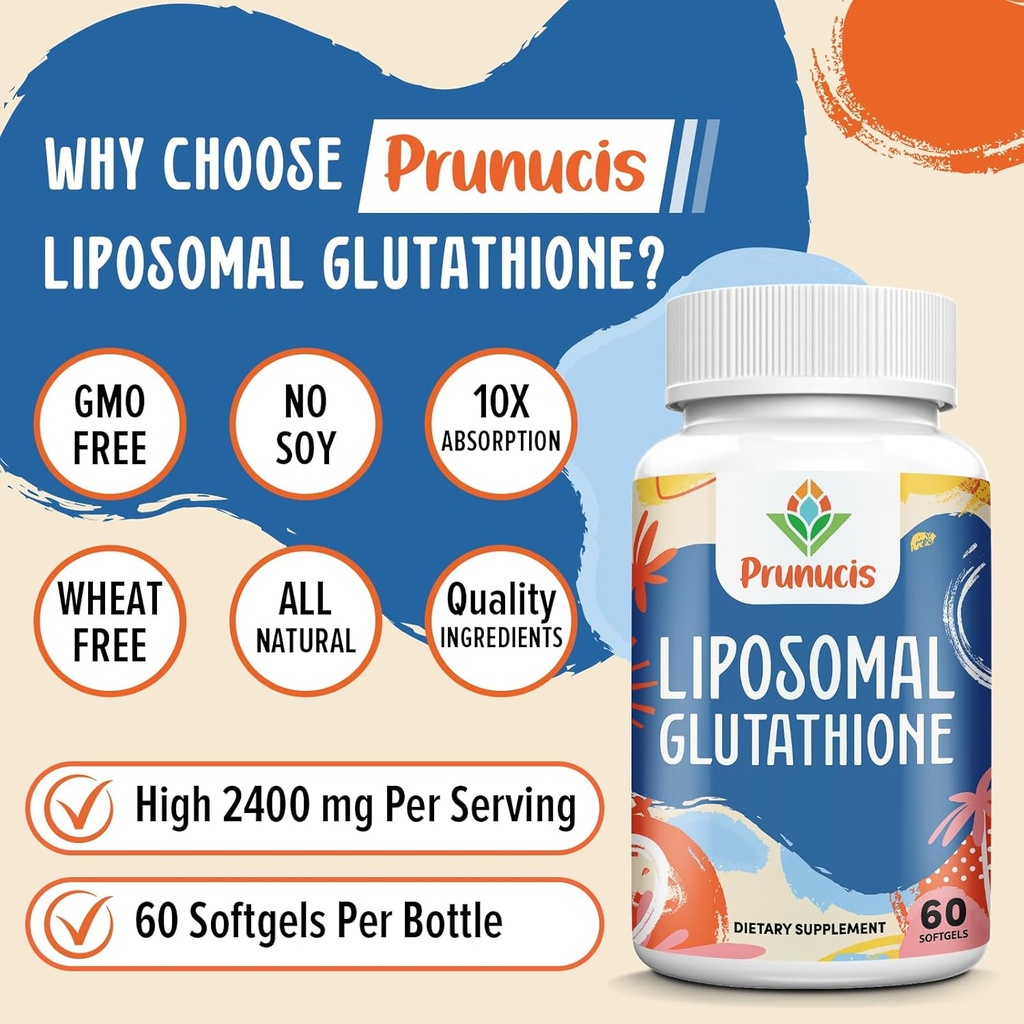 2400MG Liposomal Glutathione, with Vitamin C, Milk Thistle & Alpha-Lipoic Acid, Master Antioxidants, Pure Reduced L-Glutathione - Immune System, Cell Repair, Energy, High Absorption, 360 Softgels 4