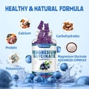 Magnesium Glycinate Gummies 1000mg with Magnesium L-Threonate,Chelated Magnesium Potassium Complex Supplement with VitD, B6, CoQ10, Calcium,Supports for Memory, Calm, Mood - 180 Gummies Blueberry 3