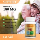1st Aid Vitamin-E 180-mg DL-Alpha Tocotrienols-Capsules - 100Softgels Heart and Immune Support Dietary Softgels for Women Antioxidant Support 4