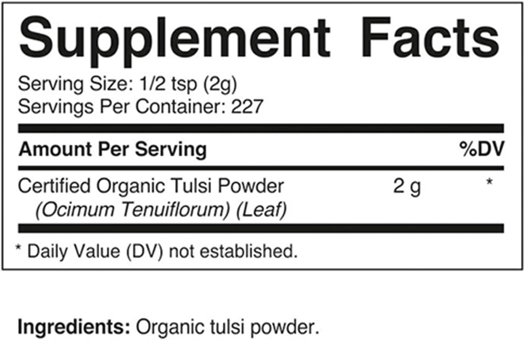 Vitamatic Certified USDA Organic Tulsi (Holy Basil) Powder – 1 Pound (16 Ounces) – Adaptogenic Herb for Stress, Immunity & Overall Wellness 3