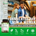 Vegan Multivitamins for Men & Women - Vitamins A , B Complex , C , D3 , Zinc , Magnesium , Spirulina , Antioxidants - Daily Multivitamin Mineral Supplement with Proprietary Fruit & Vegetable Blend 6