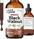 Wild & Organic Black Walnut Tincture - Detox Cleanse w/Black Walnut Hull Extract - Herbal Supplement for Gut Cleanse Detox and Digestive Well-Being - Vegan, Sugar & Alcohol-Free - 4 fl oz 2