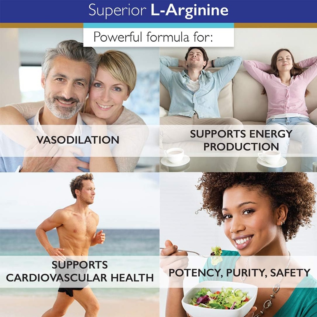 Superior Labs L-Arginine 3000mg, Pure Non-GMO, High-Potency Amino Acid, Nitric Oxide & Vasodilation Booster for Blood Flow, Supports Energy and Endurance, Muscle Pump & Heart Health, 150 Veg Caps 6