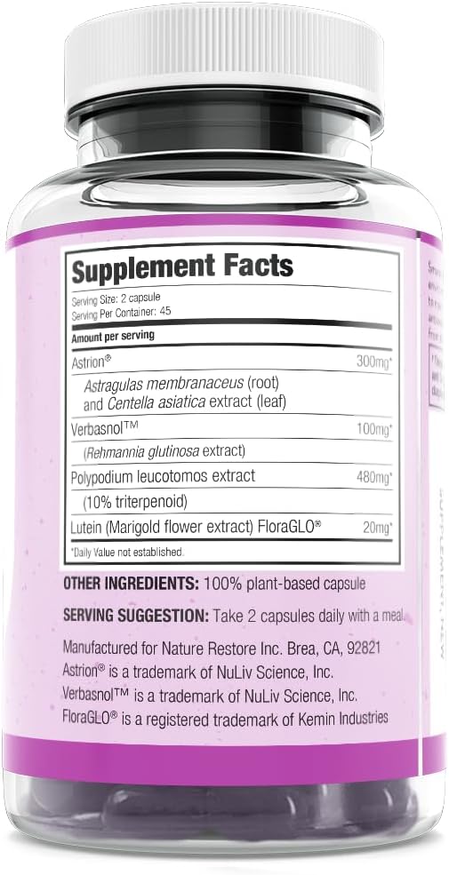 Smarter Skin, Nourishing Skin Health Within, Triple Combination of Polypodium Leucotomos Extract, FloraGLO, Verbasnol, 60 Vegan Capsules 4
