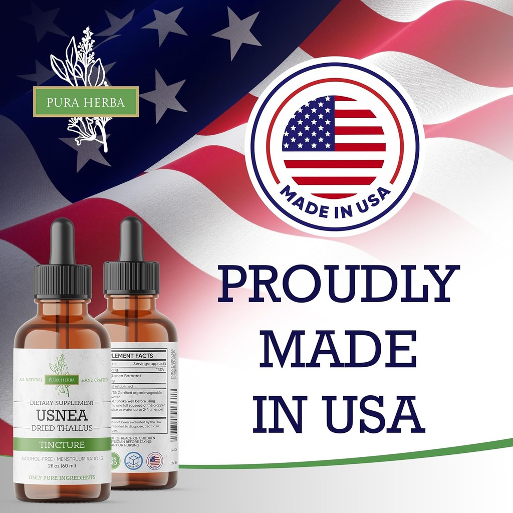 Organic Usnea Liquid Drops - Natural Immune Support and Respiratory Health for Adults - Vegan, Alcohol-Free, Made in USA, 2 Fl Oz 5