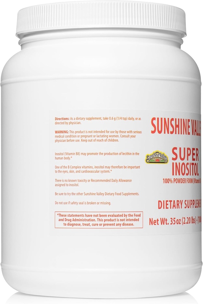 Sunshine Valley® Super Inositol, Vitamin B8 Powdered Dietary Supplement, Natural & PCOS Fertility Supplement, Hormonal Balance & Healthy Ovarian Function Support - 35oz 4