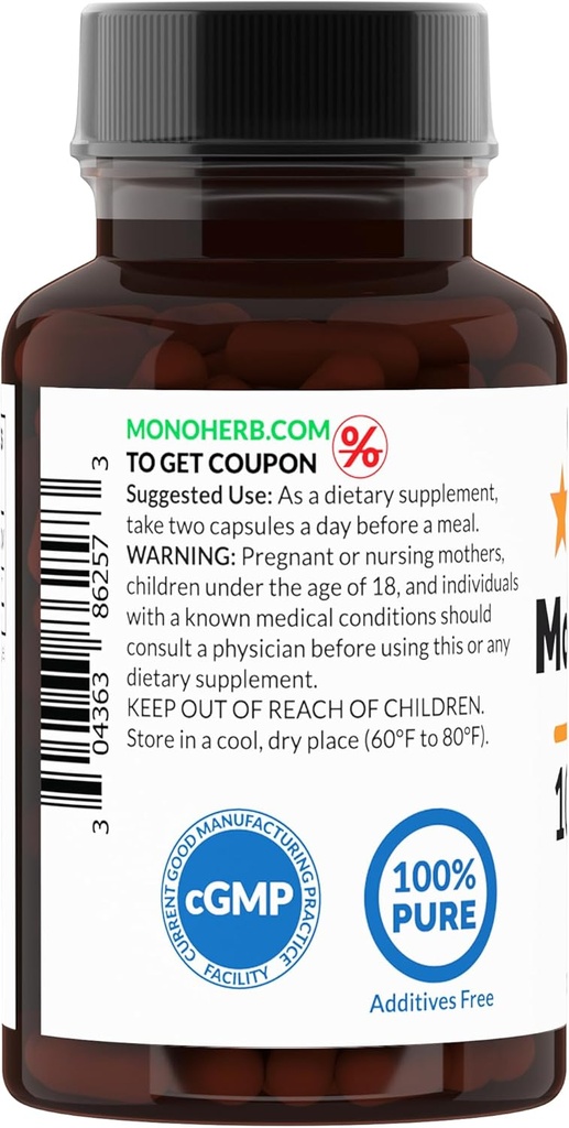 Monolaurin 1000 mg per Capsule - 90 Veg Capsules | Serving Size 2 Capsules: 1000 mg - 45 Servings 4