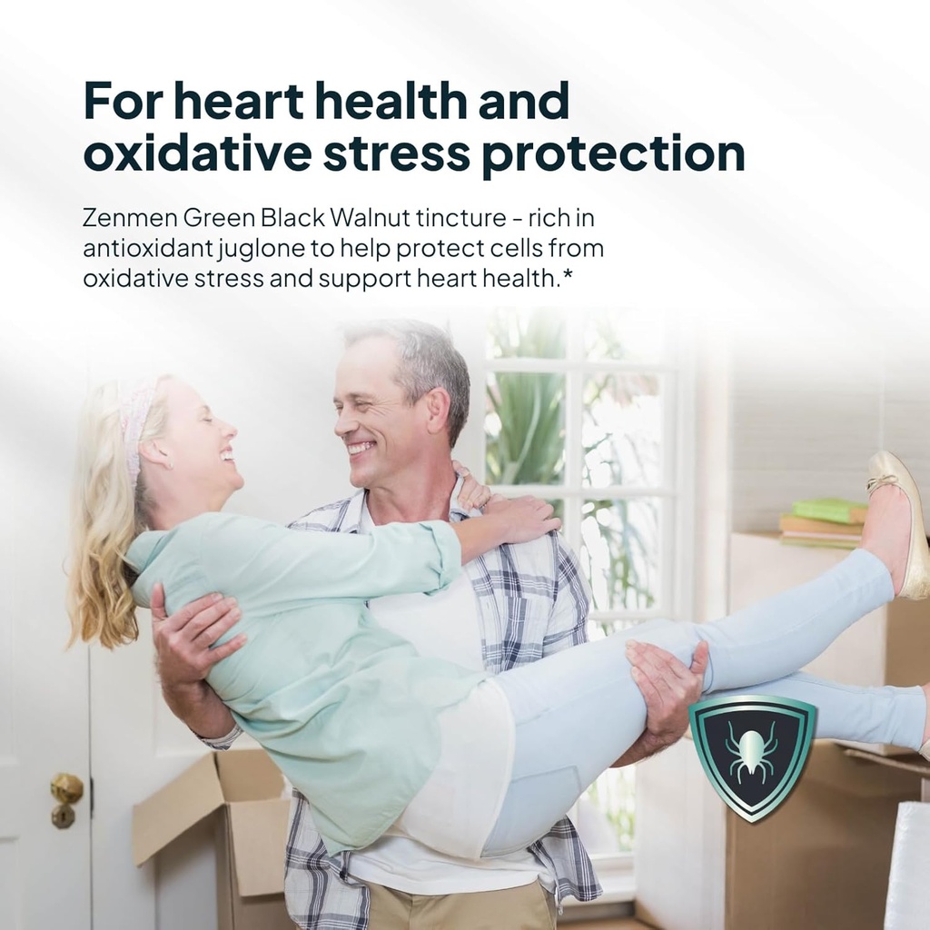 Zenmen Organic Green Black Walnut Hull Tincture - Highly Potent Formula for Immune Support and Source of Antioxidants - 2.32 oz / 60ml, Vegan, Manufactured in The USA 3