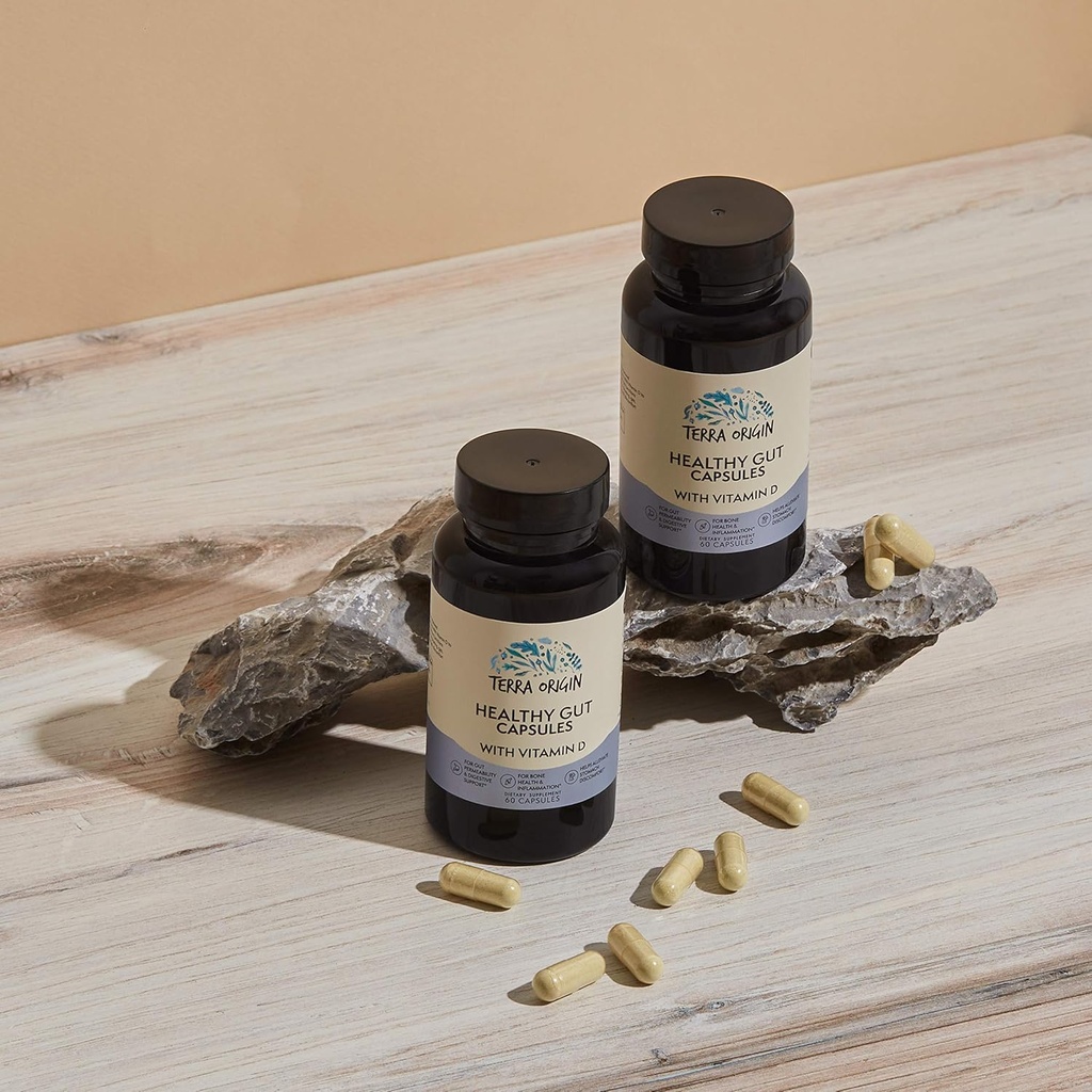 TERRA ORIGIN Healthy Gut with Vitamin D 5000 IU | 60 Capsules | Gut Health Supplements for Men and Women | Supports Digestion and Gas 4