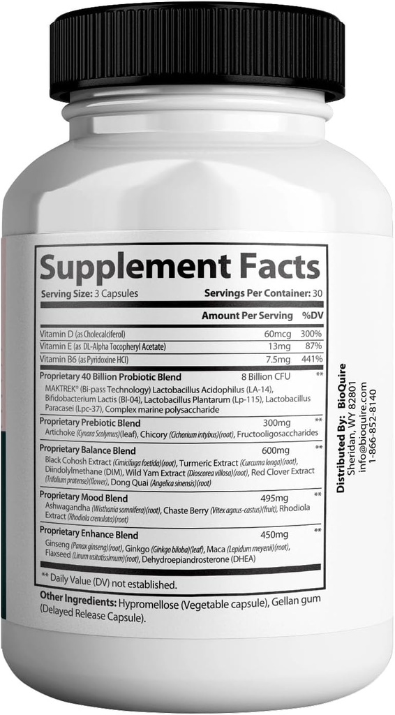 Wellary Max Menopause Support Supplement, 40 Billion CFU Probiotic Blend, 90 Capsules (1) 3
