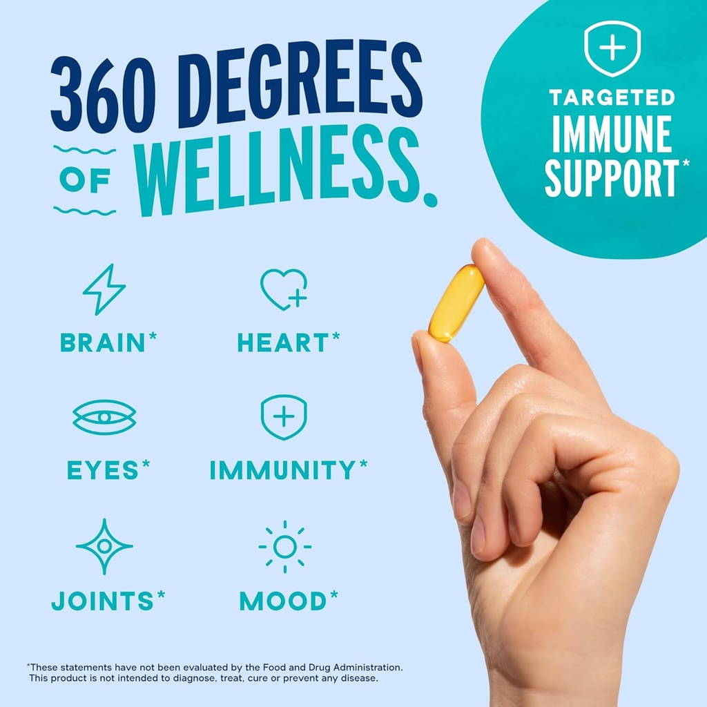 Oceanblue Professional Omega-3 2100 with Vitamin D3 – 120 ct – Triple Strength Burpless Fish Oil Supplement with High-Potency EPA, DHA, DPA and Vitamin D3 – Wild-Caught – Orange Flavor (60 Servings) 5