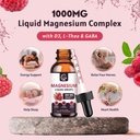 (2 Pack) Magnesium Glycinate Liquid Drops | 1000mg Liquid Magnesium Complex with D3, L-Thea & GABA for Energy, Sleep, Nerve and Heart Health, High Absorption, Raspberry Flavor 5