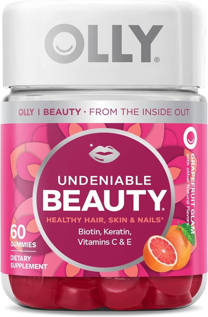 OLLY Undeniable Beauty Gummy, 60 Count & Flawless Complexion Gummy, Clear and Healthy Skin Support - 50 Count (Pack of 1) & Glowing Skin Gummy, 25 Day Supply (50 Count) 3
