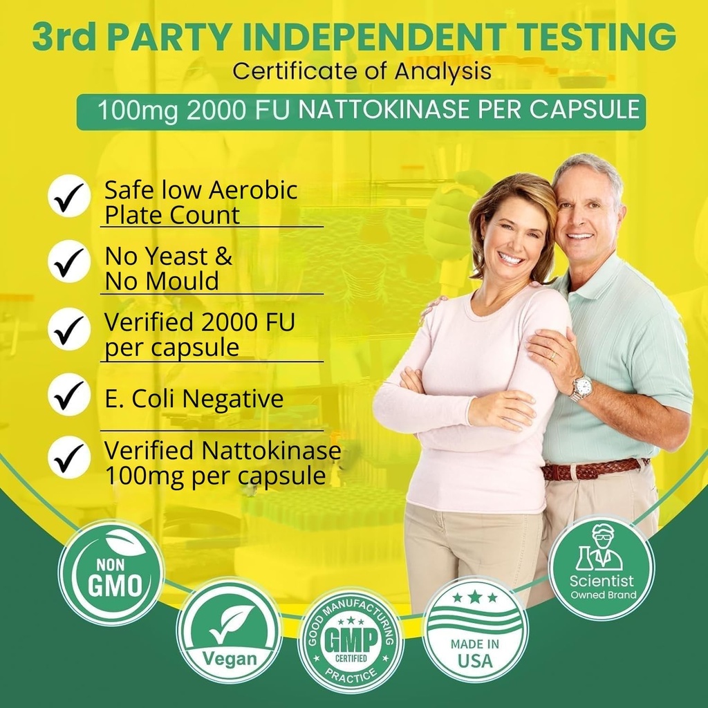 BoostCeuticals Nattokinase 2000 FU 100mg | 60 Vegan Capsules | No stearates, Non GMO Gluten Free Natural Blood Thinner & Blood Flow Supplement 5