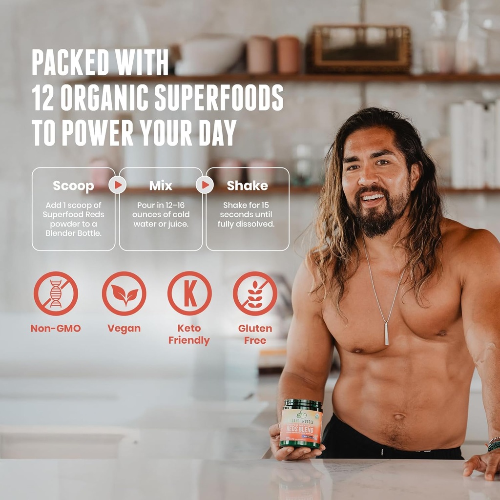 Organic Muscle Brain Boost Nootropics Blend - Vegan & Organic Superfood Health Supplements for Focus, Memory & Productivity with Ashwagandha, Ginkgo & Ginseng - Chocolate Flavor, 20 Servings 4