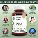 Natural Nutra Zinc Gluconate 50mg Supplement for Immune Support, Promotes Skin Health, Provides Ease From Flu & Cold, Boost Learning & Memory, Enhance Taste & Smell, Gluten Free 50mg 100 Vegan Tablets 4