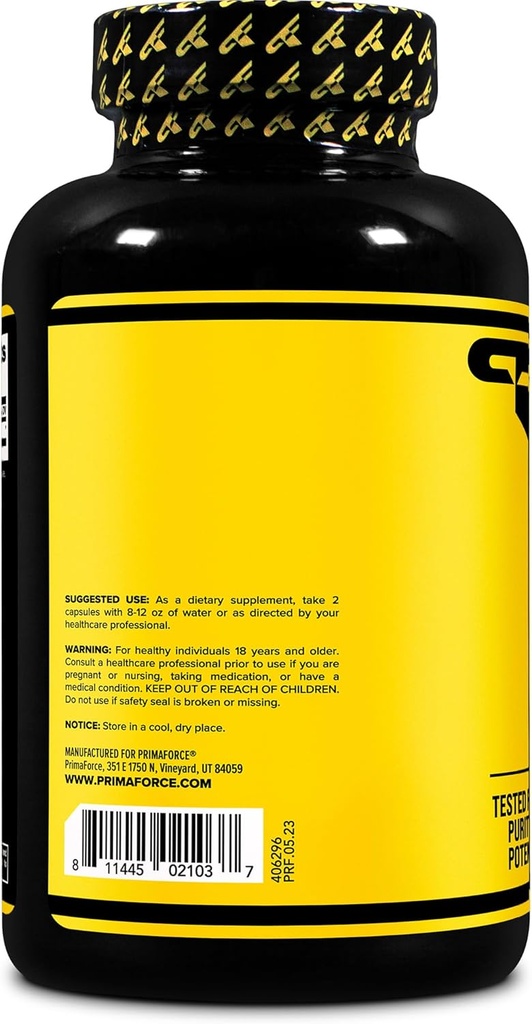 Primaforce L-Arginine (300 Capsules, 150 Servings / 1,000 mg L-Arginine Per Serving) | Extra Strength Amino Acid Supplement for Men and Women - Gluten Free, Non-GMO 4