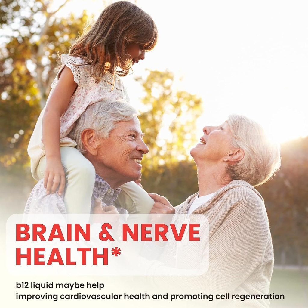 Vitamin B12 Liquid Drops Sublingual 10000 mcg, Triple B-12 Complex Supplement, Methyl & Methylcobalamin Blend for Women & Men, Mood & Energy Booster, Methylated B 12 for Metabolism & Health Support 6