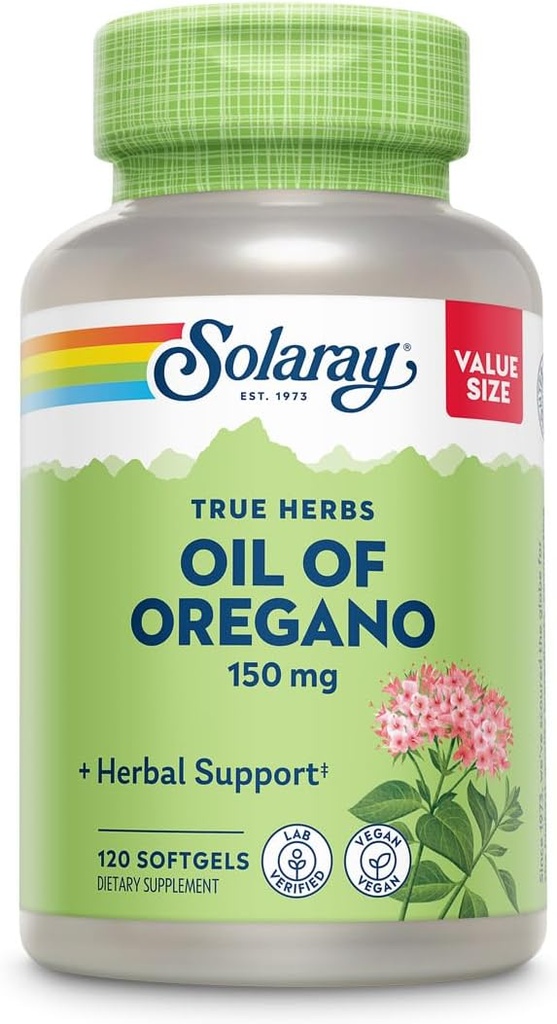 SOLARAY Oil of Oregano Softgels 150 mg - Oregano Oil Supplement for Powerful Wellness Support - Gentle Digestion - Extra Virgin Olive Oil Base - Vegan, 60-Day Guarantee - 120 Servings, 120 Softgels 2