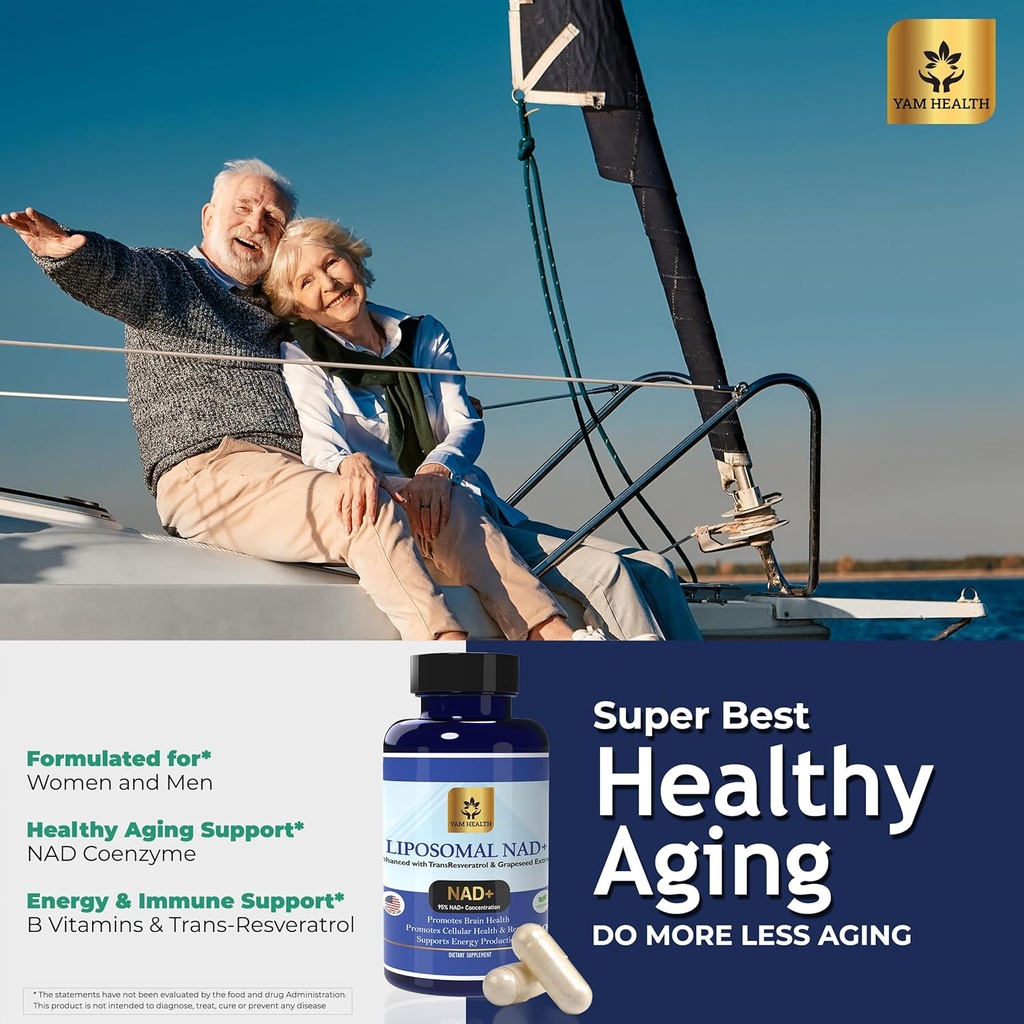 Liposomal NAD Nicotinamide Riboside Equivalent with Trans-Resveratrol 300mg, - Premium Halal NAD Supplement for Energy Metabolism, DNA Repair and Longevity, Vegan, Non-GMO (Pack of 1, 810 mg) 4