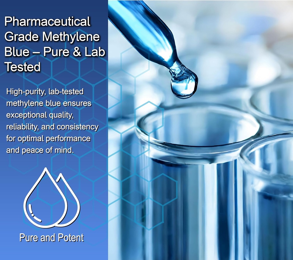 New Methylene Blue 1% Wtih Colloidal Silver Angels Lab |USP-Grade Methylthioninium Chloride Liquid | High Purity Dietary Supplement for Brain Function & Cognitive Health |2oz Glass Dropper Bottle… 5
