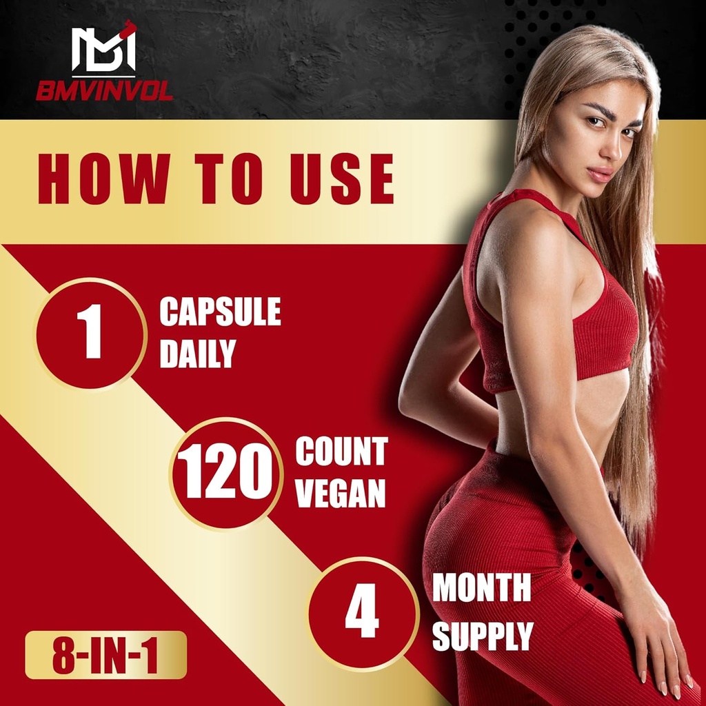 BMVINVOL Horny Goat Weed for Men and Women with Maca, Tribulus, Ginseng, Ashwagandha, Tongkat Ali - 120 Capsules for 4 Month Supply 4