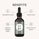 Vitamin D3 + K2 Drops with 1000 IU of Plant Based D3 and 45 mcg of K2, 2 oz Liquid Supplement for Bone Strength, Improved Mood - No Artificial Preservatives, Unflavored, with Coconut MCT Oil 4