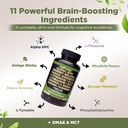 Gade Nutrition Alpha GPC + Ginkgo Biloba + Panax Ginseng + L- Tyrosine, L-Theanine, Bocopa Monnieri, Rhodiola Rosea, B12, MCT 4