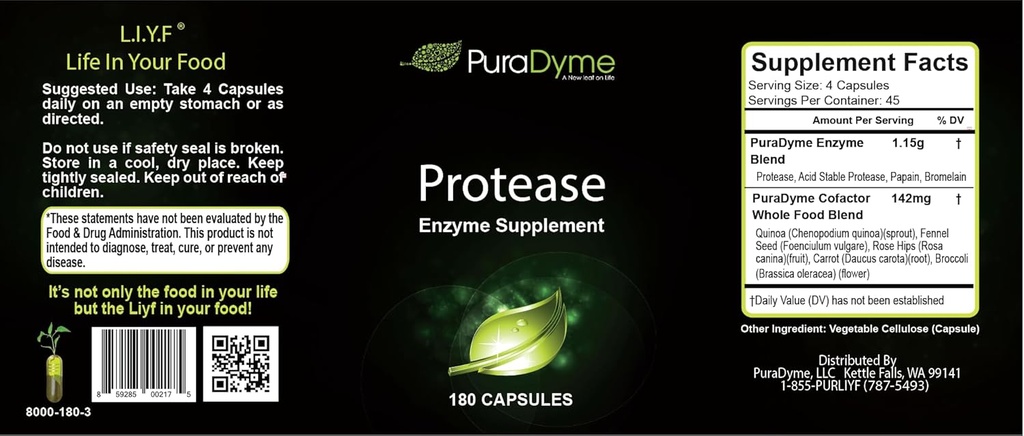 PuraDyme -Protease |180 Capsules 3