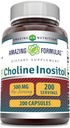 Amazing Formulas Choline & Inositol Supplement | 500 Mg Per Serving | Capsules | Non-GMO | Gluten-Free | Made in USA (1 Pack, 200 Count) 2