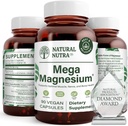 Natural Nutra Mega Magnesium 400mg Supplement - High Absorption Amino Acid Chelate, Better Vibes, Citrate, Malate Blend for Muscle Growth, Bone Strength, Heart Health, Nerve Support - 90 Capsules 2