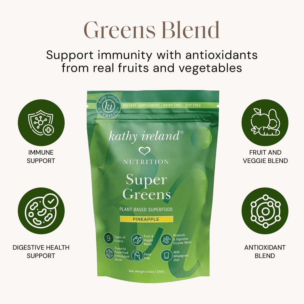 Plant Based Super Greens Powder Mix, Pineapple, 9.5oz 3