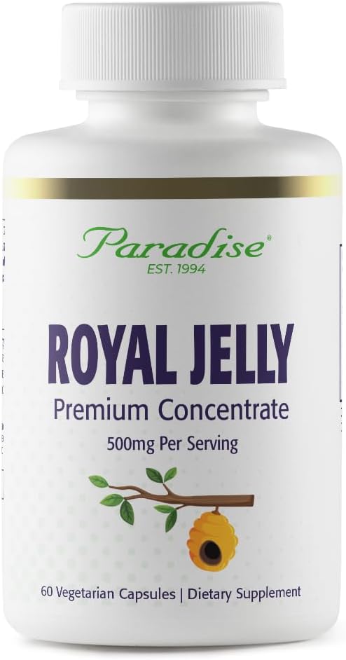 Paradise Herbs Royal Jelly, Golden Emperor, Super Potent, Ultra Pure, Vegan, Gluten Free, Non-GMO, Freeze-Dried Concentrate, 60 Count Vegetarian Capsules 2