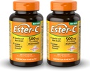American Health Ester-C 500 mg with Citrus Bioflavonoids - 120 Capsules (Pack of 2) - 24-Hour Immune Support - Non-GMO, Gluten Free - 120 Total Servings 2