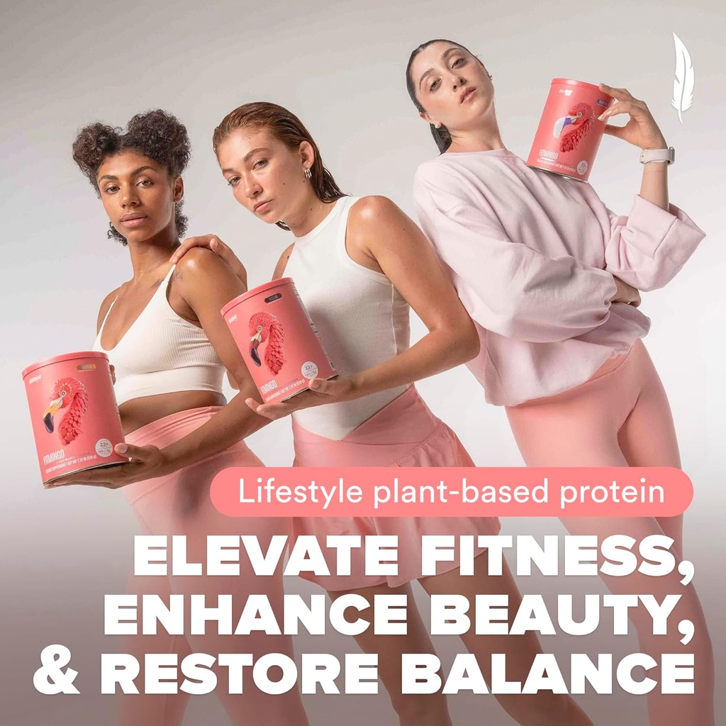 BIRDMAN Fitmingo Vegan Protein Powder with Inositol, Collagen Boosters, Hyaluronic Acid and Vitamins | Low Carb, Dairy Free, Low Calorie | 23g Plant Based Blueberry Protein Powder with Myo-Inositol 6