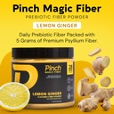 Pinch Magic Sugar Free Fiber Powder – Light Lemon Ginger Psyllium Husk with Bromelain & Vitamins C & D – Vegan, Gluten-Free, Clean Label, USA-Made, GMP-Certified – 28-Day Supply 4