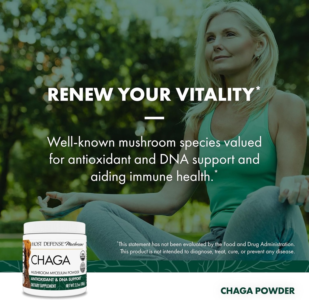 Host Defense Chaga Powder - Immune System Support Supplement - Chaga Mushroom Powder for Antioxidant Activity Support - Dietary Mushroom Supplement - 3.5 oz (66 Servings)* 6