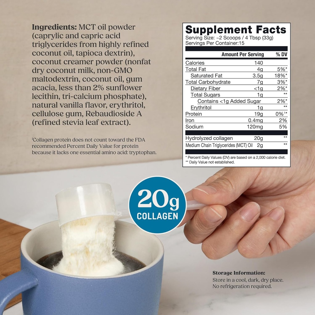 Bulletproof Vanilla Collagen Peptides Powder with MCT Oil, 17.6 Ounces, Grass-Fed Collagen Protein for Skin, Bones and Joints 4