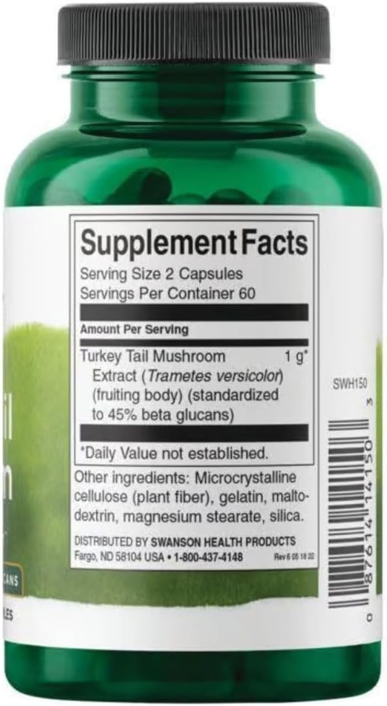 Swanson Turkey Tail Mushroom - Herbal Supplement Promoting Immune System & Cellular Health - Natural Formula Promoting Liver Function & Defense - (120 Capsules, 500 mg) 3