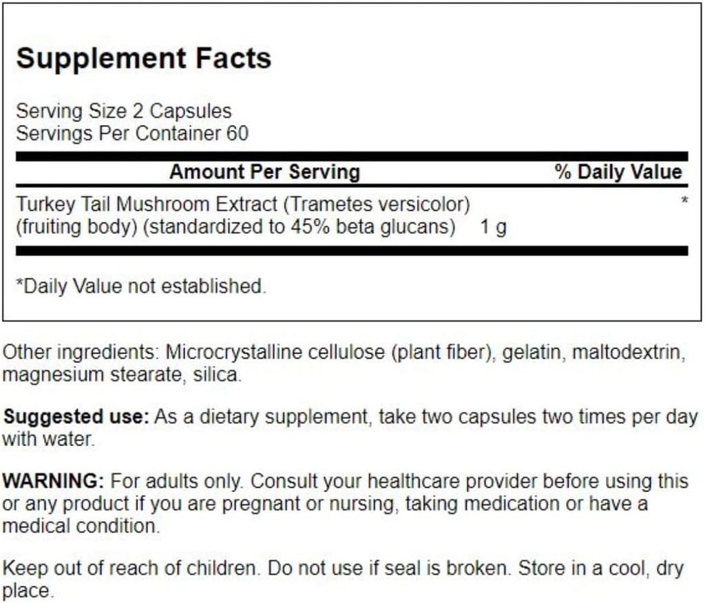 Swanson Turkey Tail Mushroom - Herbal Supplement Promoting Immune System & Cellular Health - Natural Formula Promoting Liver Function & Defense - (120 Capsules, 500 mg) 4