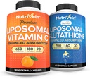 Nutrivein Premium Liposomal Vitamin C 1650mg & Liposomal Glutathione Bundle - High Absorption Ascorbic Acid Plus Master Antioxidant & Liver Cleanse - Non-GMO, Vegan/Vegetarian - 180 + 60 Capsules 2