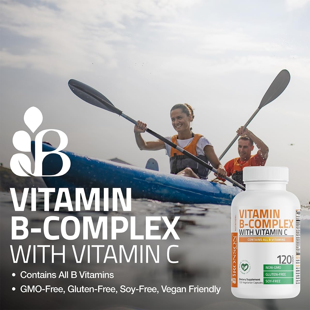 Bronson Vitamin B Complex with Vitamin C - Immune Health, Energy Support & Nervous System Support - Non-GMO, 360 Vegetarian Capsules 4