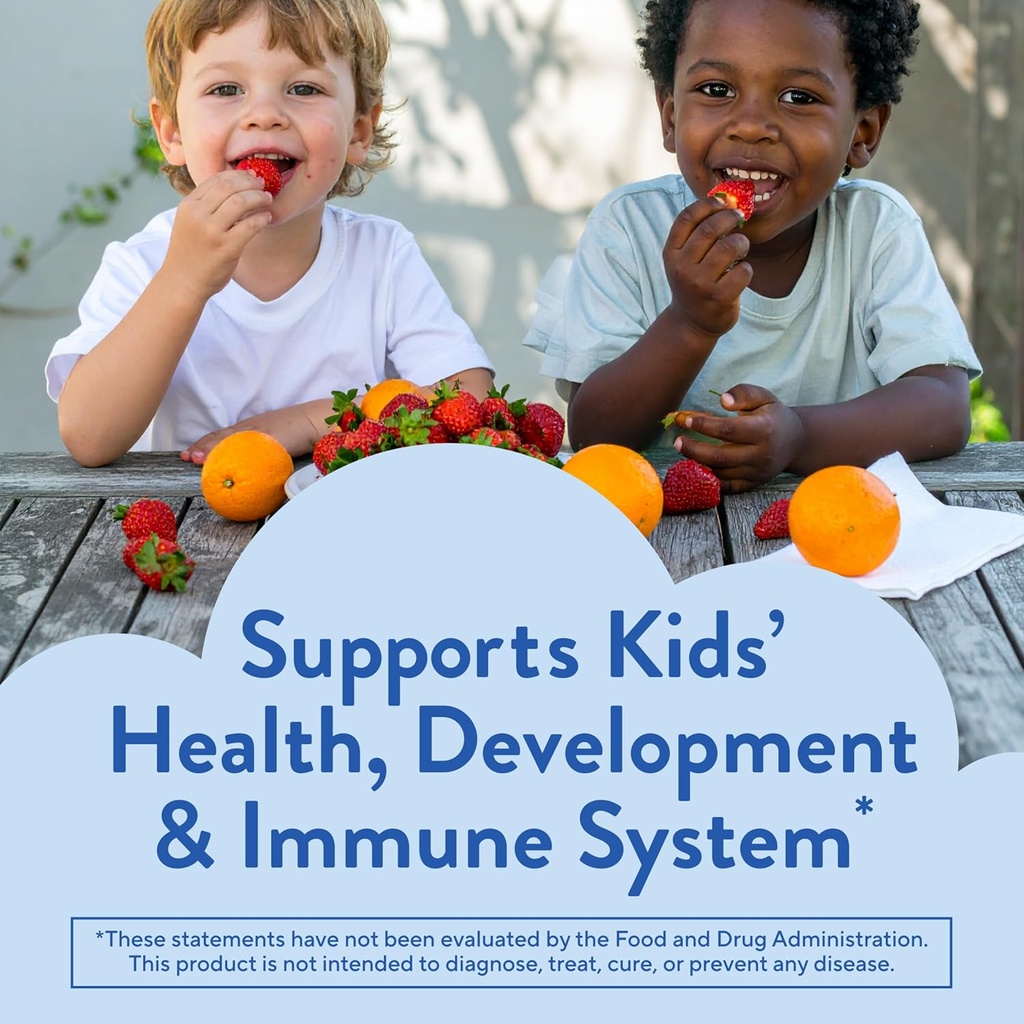 L’il Critters Gummy Vites No Sugar Added Daily Gummy Multivitamin for Ages 2+ Toddlers & Kids, Vitamin C, D3 for Immune, Strawberry and Orange Flavors, 100 Gummies 3