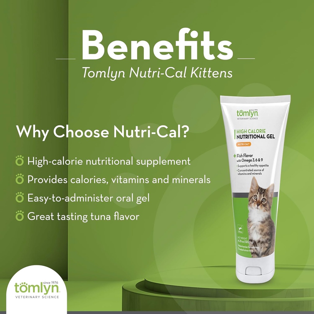 Tomlyn High Calorie Nutritional Gel for Kittens (Nutri-Cal) 4.25 oz 3