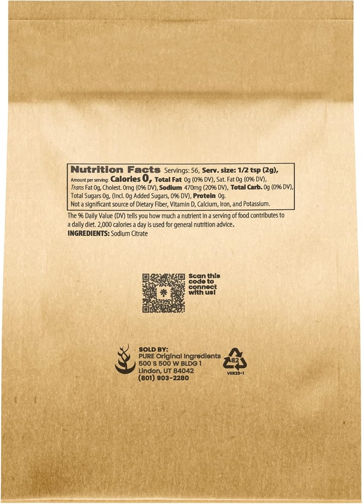 Pure Original Ingredients Sodium Citrate (4 oz) Preservative & Emulsifier for Molecular Gastronomy 3